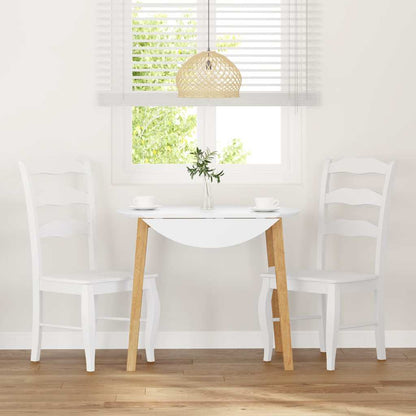 Cadeiras de jantar 2 pcs madeira de seringueira maciça branco