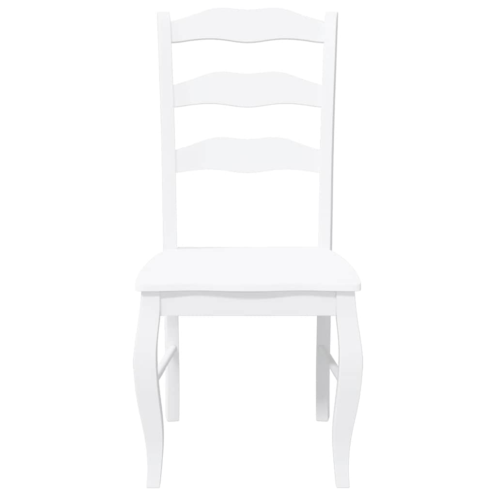Cadeiras de jantar 2 pcs madeira de seringueira maciça branco