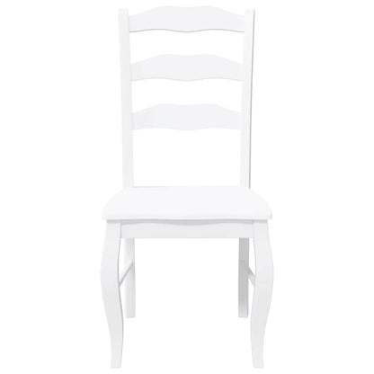 Cadeiras de jantar 2 pcs madeira de seringueira maciça branco