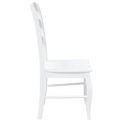 Cadeiras de jantar 2 pcs madeira de seringueira maciça branco