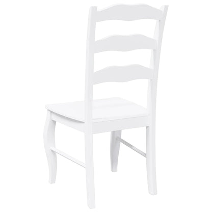 Cadeiras de jantar 2 pcs madeira de seringueira maciça branco