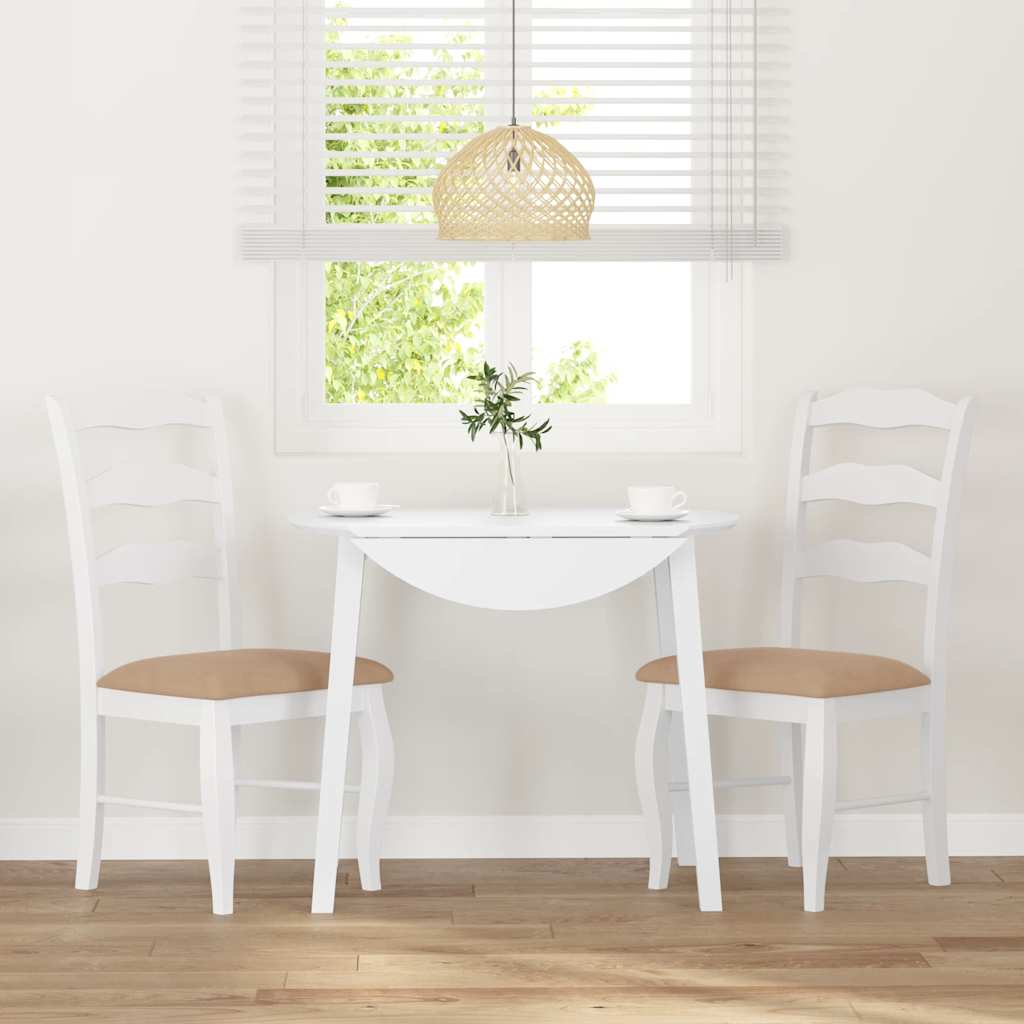 Cadeiras de jantar com almofadões 2 pcs madeira maciça branco