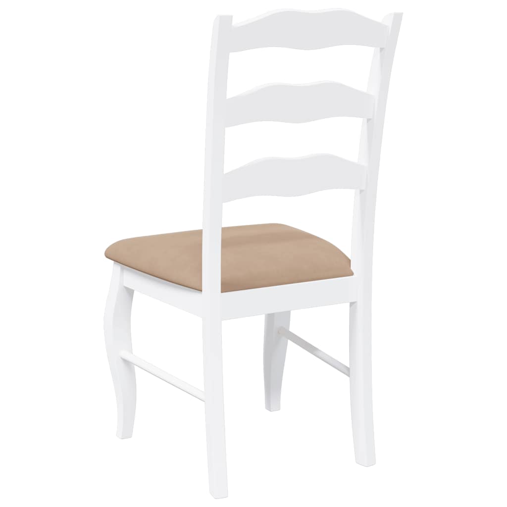 Cadeiras de jantar com almofadões 2 pcs madeira maciça branco