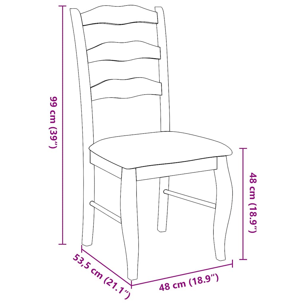 Cadeiras de jantar com almofadões 2 pcs madeira maciça branco