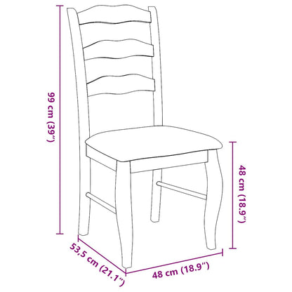 Cadeiras de jantar com almofadões 2 pcs madeira maciça branco