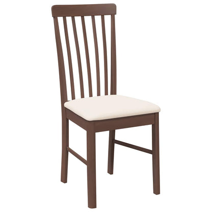 Cadeiras de jantar com almofadões 2 pcs madeira maciça castanho