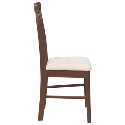 Cadeiras de jantar com almofadões 2 pcs madeira maciça castanho