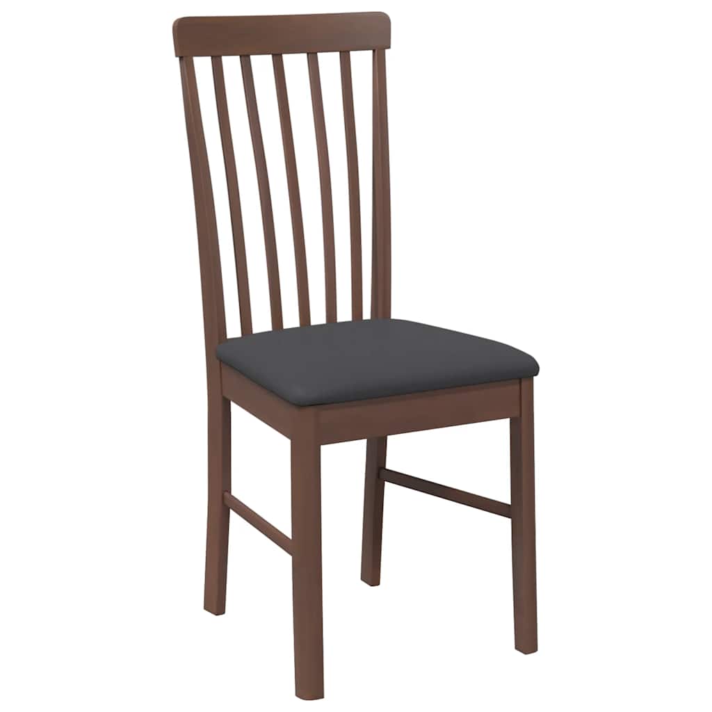 Cadeiras de jantar com almofadões 2 pcs madeira maciça castanho