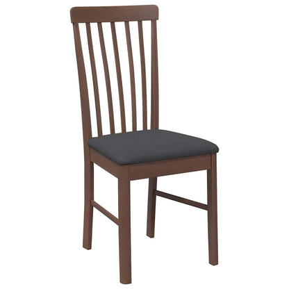 Cadeiras de jantar com almofadões 2 pcs madeira maciça castanho