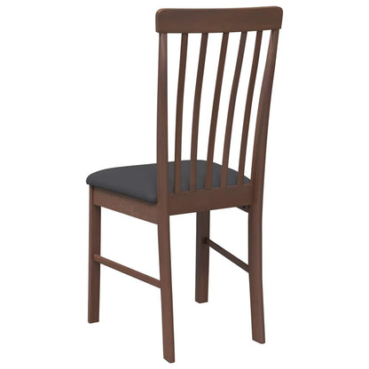 Cadeiras de jantar com almofadões 2 pcs madeira maciça castanho