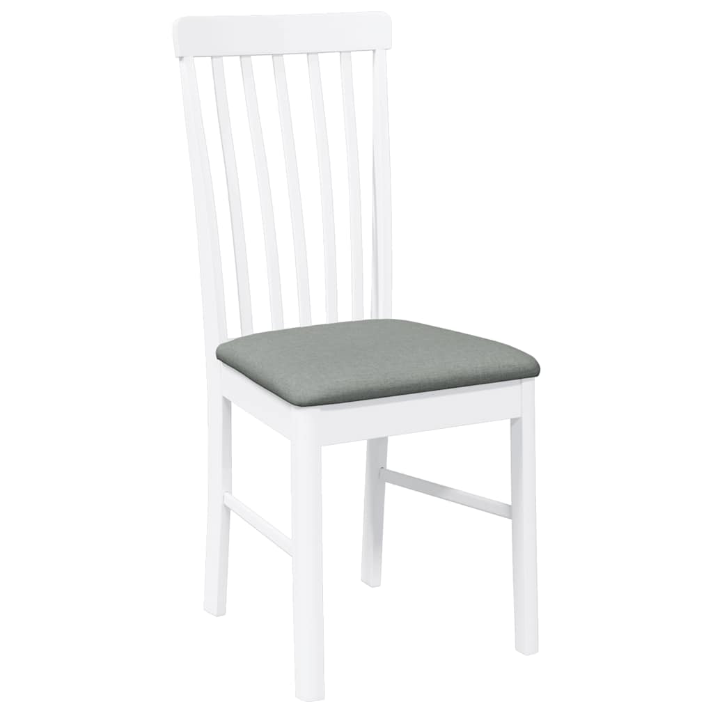 Cadeiras de jantar com almofadões 2 pcs madeira maciça branco
