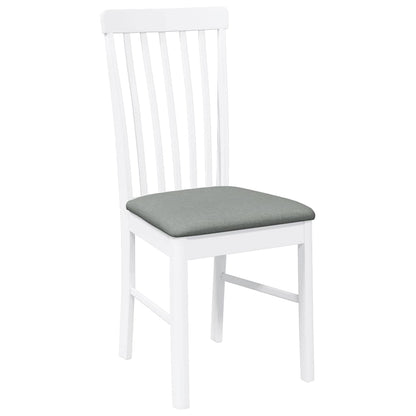 Cadeiras de jantar com almofadões 2 pcs madeira maciça branco