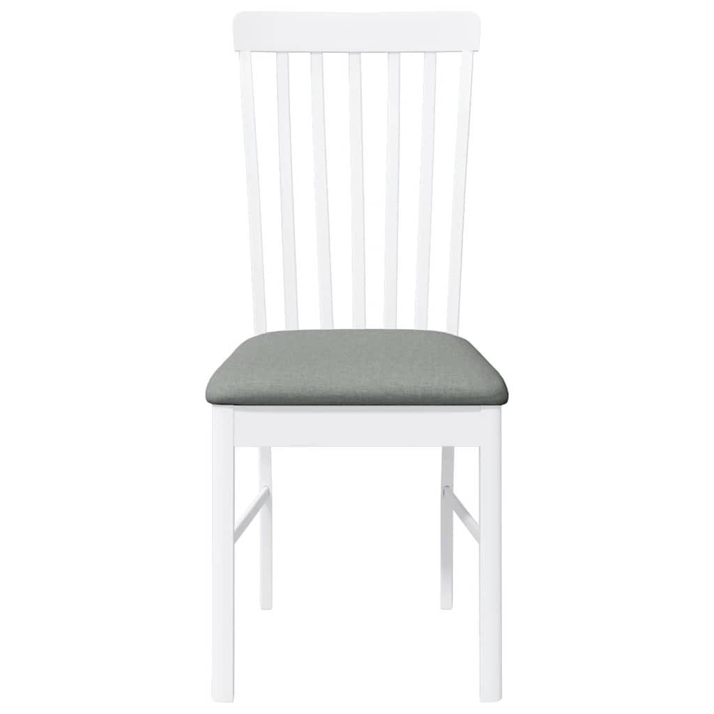 Cadeiras de jantar com almofadões 2 pcs madeira maciça branco