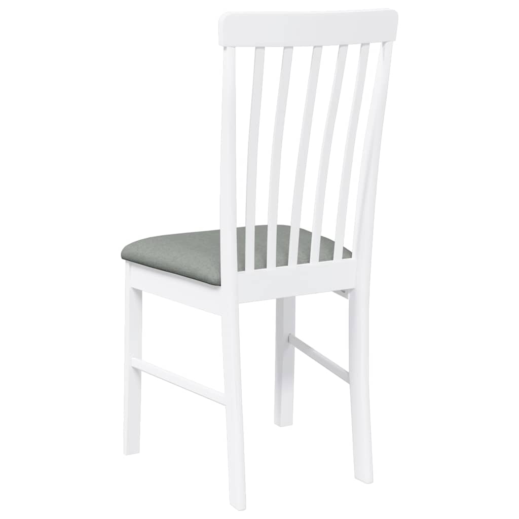Cadeiras de jantar com almofadões 2 pcs madeira maciça branco