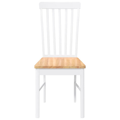Cadeiras de jantar 2 pcs madeira de seringueira maciça branco