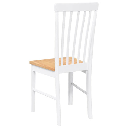 Cadeiras de jantar 2 pcs madeira de seringueira maciça branco