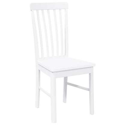 Cadeiras de jantar 2 pcs madeira de seringueira maciça branco