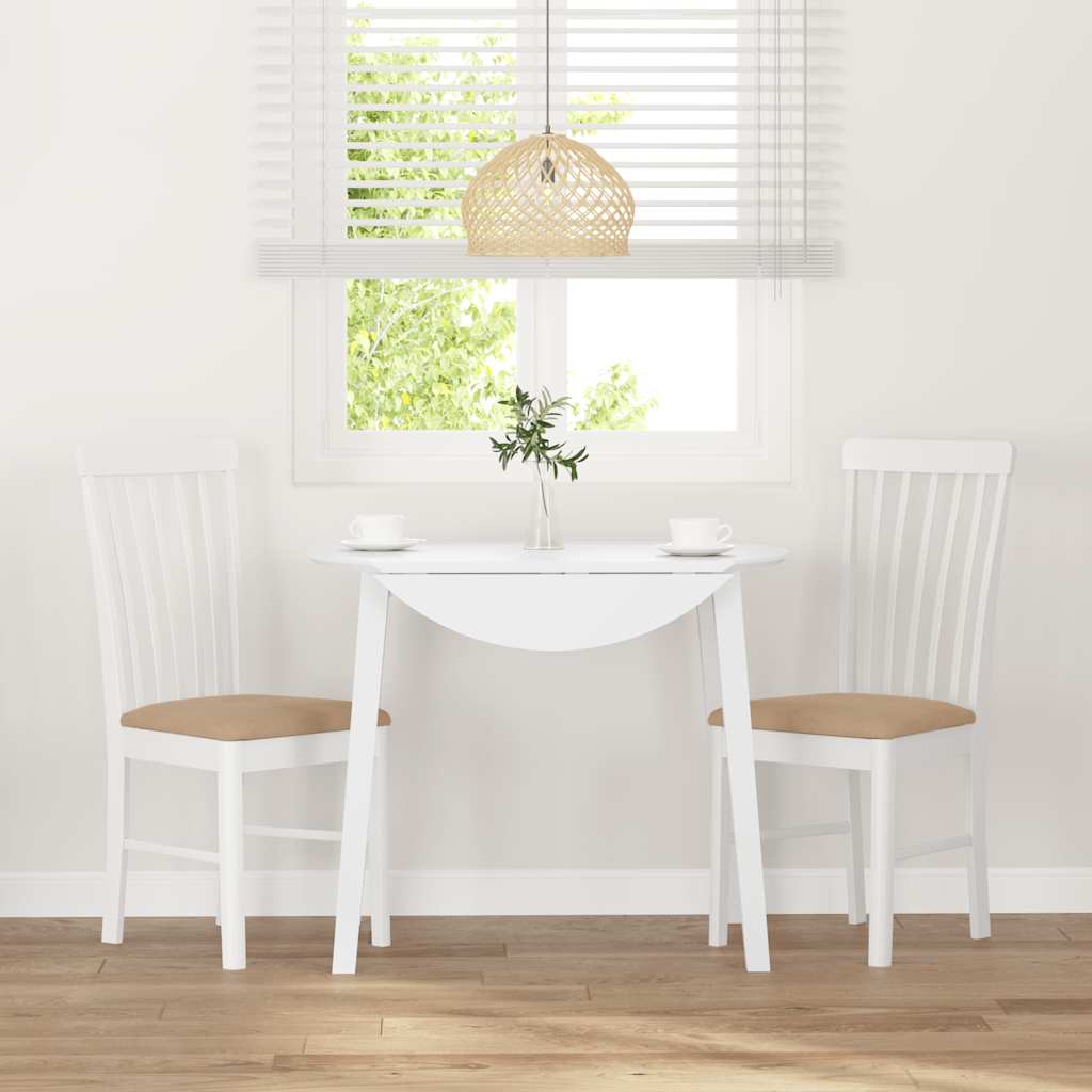 Cadeiras de jantar com almofadões 2 pcs madeira maciça branco