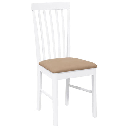 Cadeiras de jantar com almofadões 2 pcs madeira maciça branco