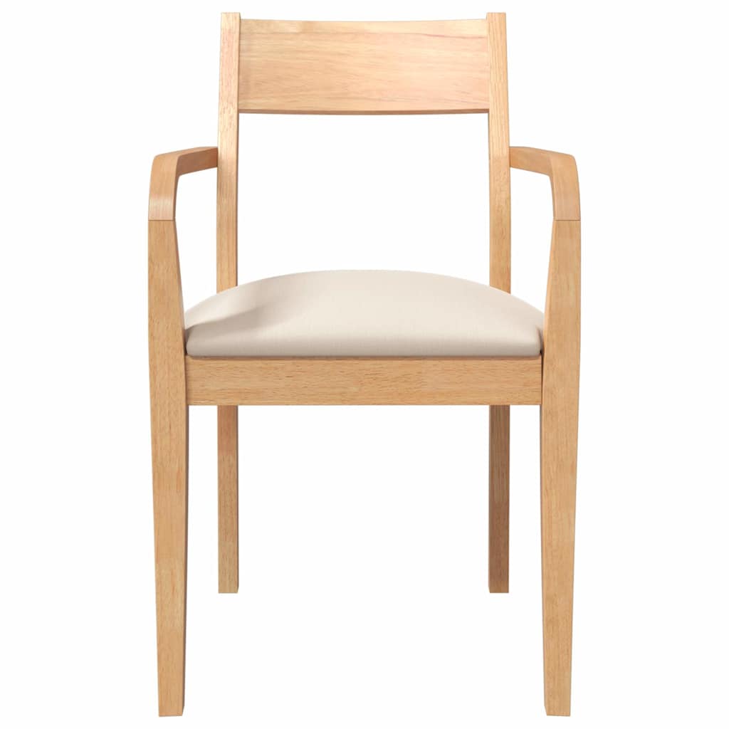 Cadeiras de jantar com almofadões 2 pcs madeira maciça natural