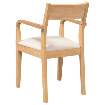 Cadeiras de jantar com almofadões 2 pcs madeira maciça natural