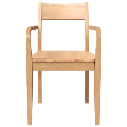 Cadeiras de jantar 2 pcs madeira seringueira maciça natural