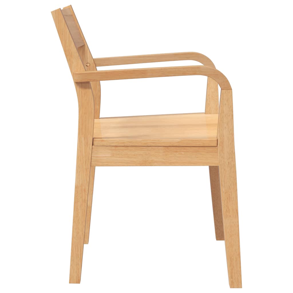 Cadeiras de jantar 2 pcs madeira seringueira maciça natural