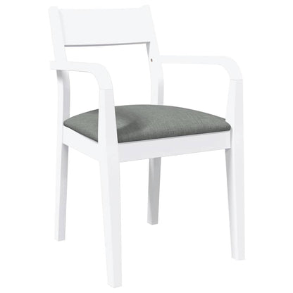 Cadeiras de jantar com almofadões 2 pcs madeira maciça branco