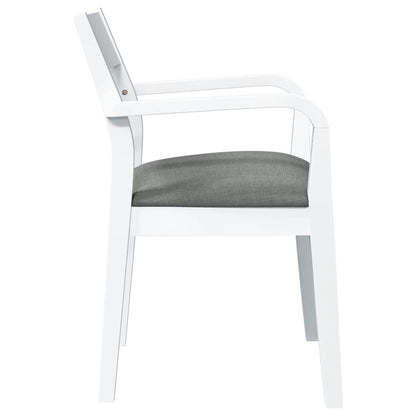 Cadeiras de jantar com almofadões 2 pcs madeira maciça branco