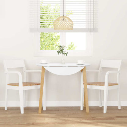 Cadeiras de jantar 2 pcs madeira de seringueira maciça branco