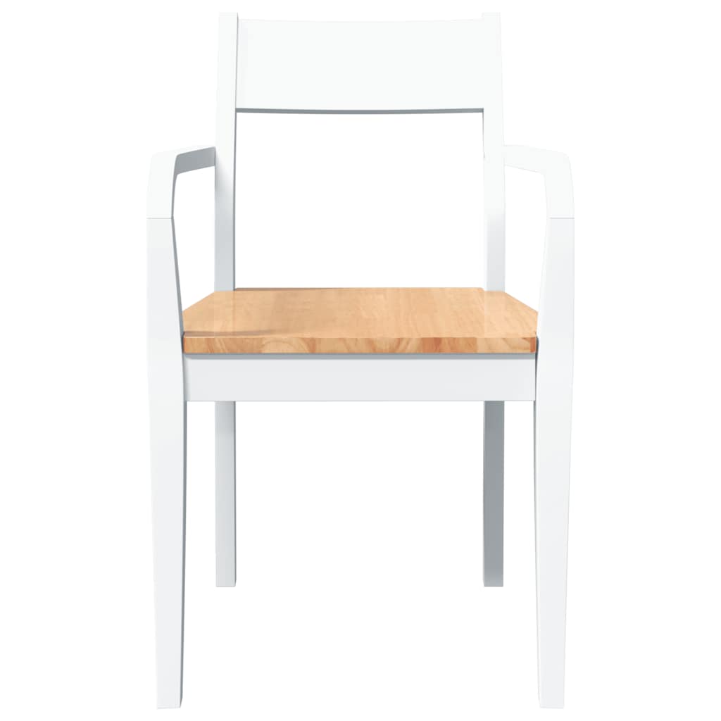 Cadeiras de jantar 2 pcs madeira de seringueira maciça branco