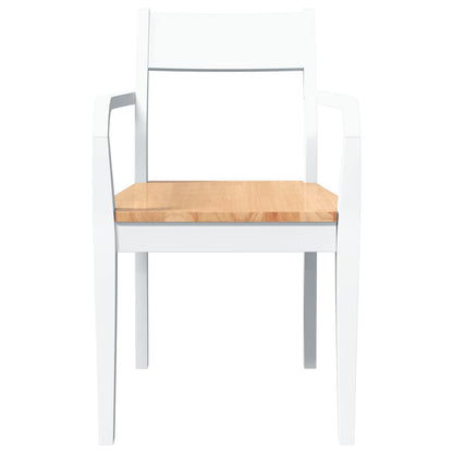 Cadeiras de jantar 2 pcs madeira de seringueira maciça branco