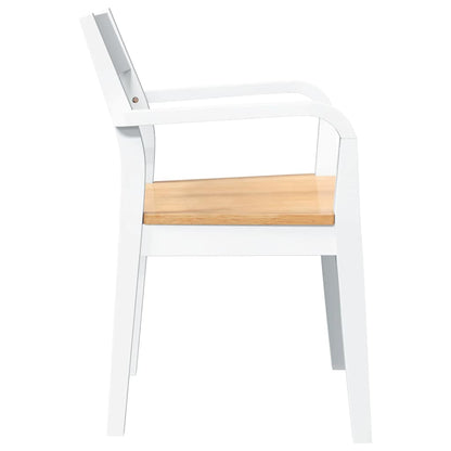 Cadeiras de jantar 2 pcs madeira de seringueira maciça branco