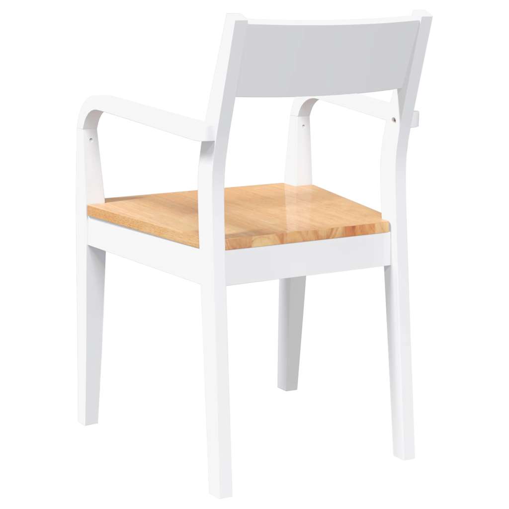 Cadeiras de jantar 2 pcs madeira de seringueira maciça branco