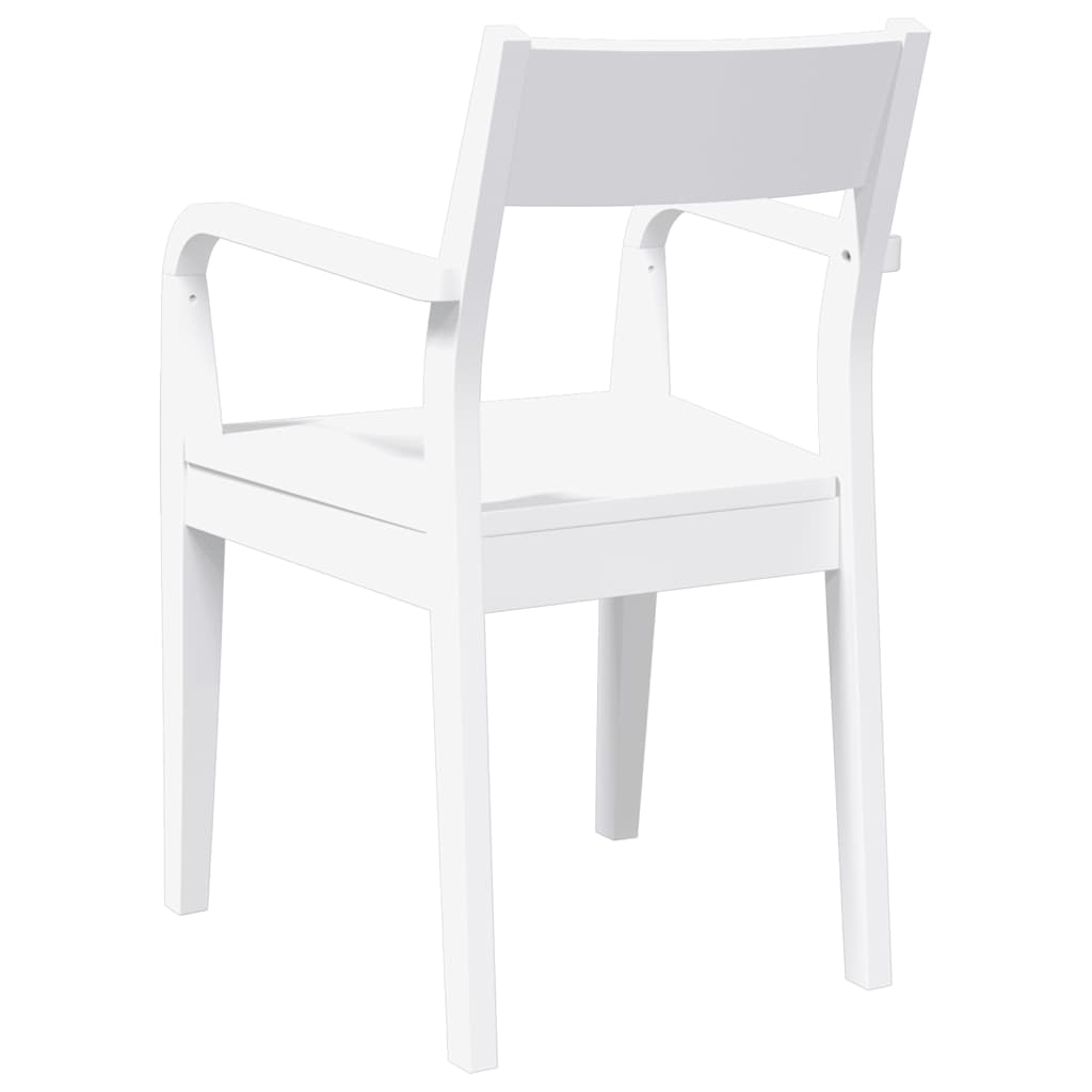 Cadeiras de jantar 2 pcs madeira de seringueira maciça branco