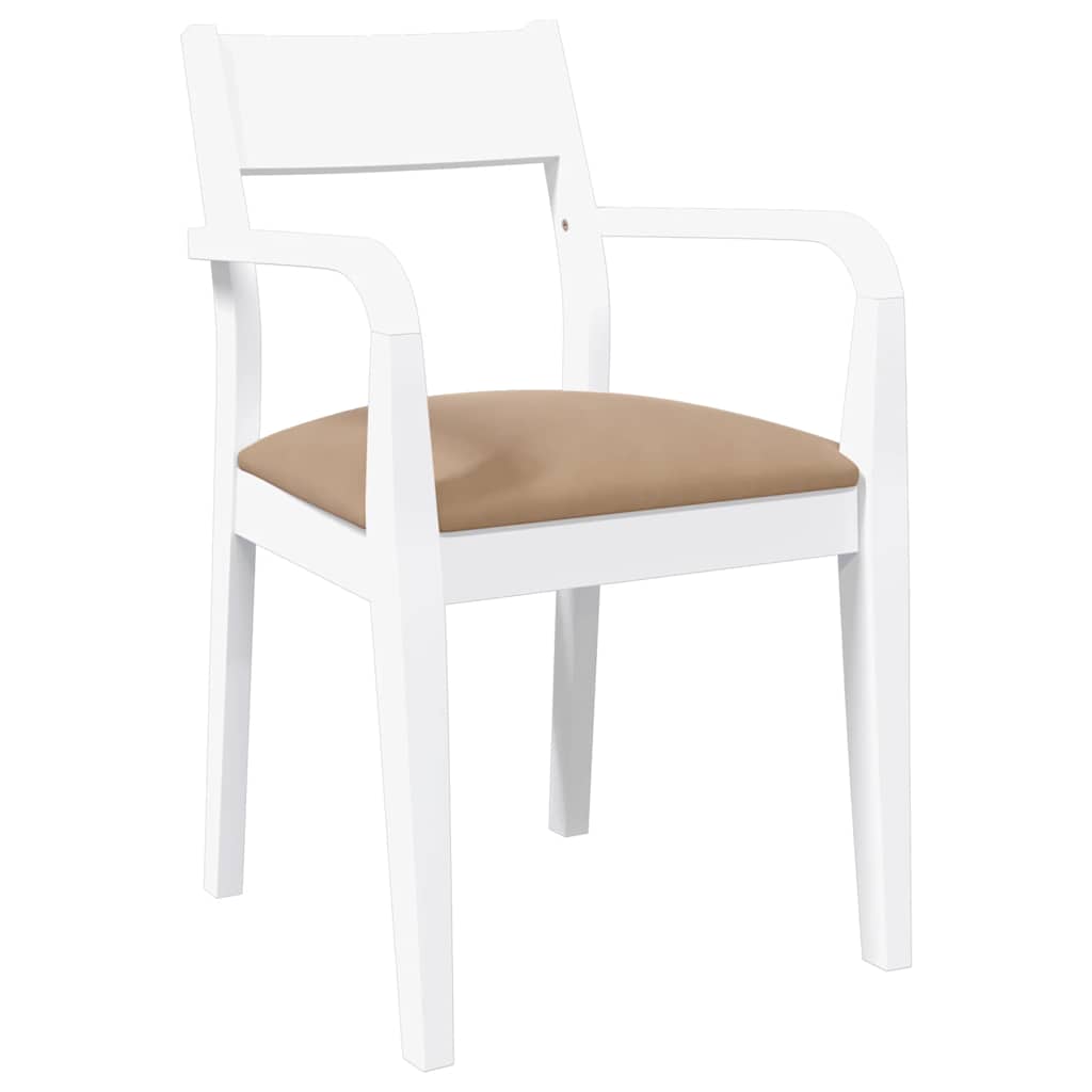 Cadeiras de jantar com almofadões 2 pcs madeira maciça branco