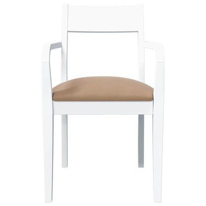 Cadeiras de jantar com almofadões 2 pcs madeira maciça branco
