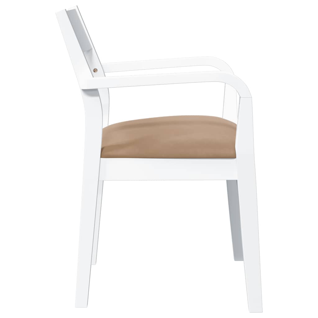 Cadeiras de jantar com almofadões 2 pcs madeira maciça branco