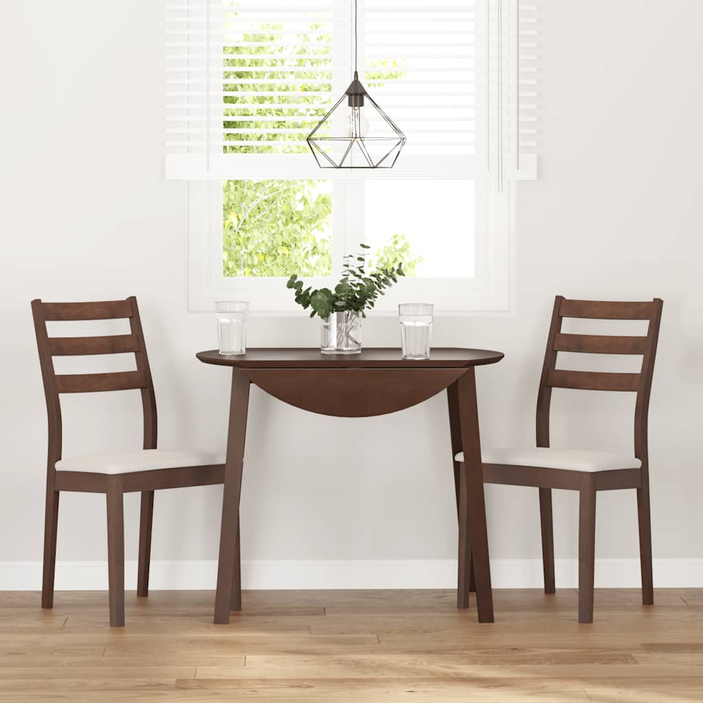Cadeiras de jantar com almofadões 2 pcs madeira maciça castanho