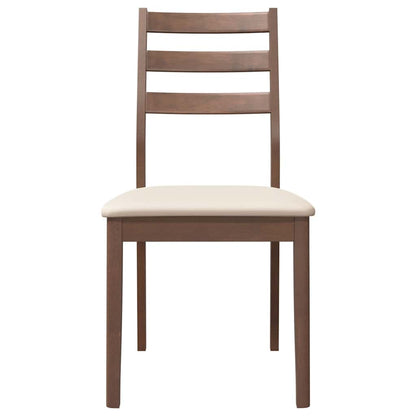 Cadeiras de jantar com almofadões 2 pcs madeira maciça castanho