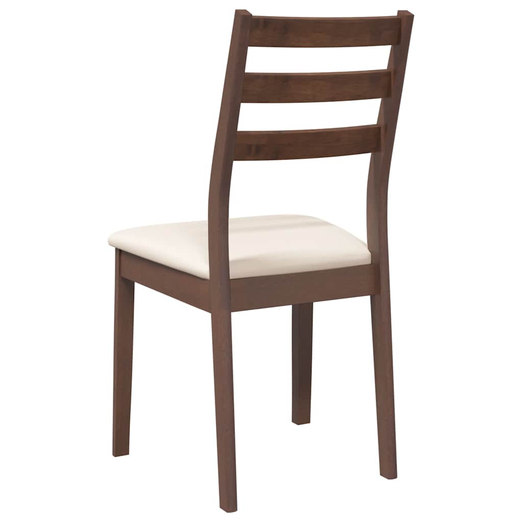 Cadeiras de jantar com almofadões 2 pcs madeira maciça castanho