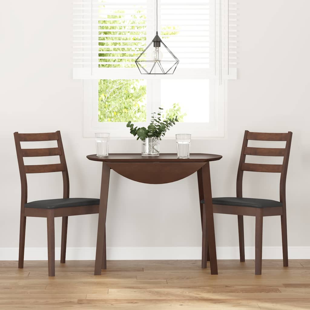 Cadeiras de jantar com almofadões 2 pcs madeira maciça castanho