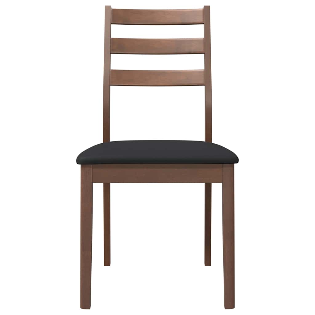 Cadeiras de jantar com almofadões 2 pcs madeira maciça castanho