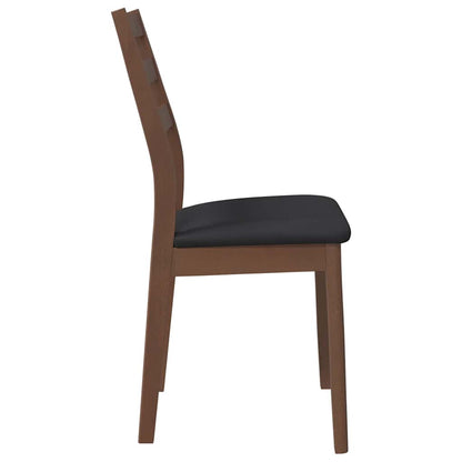 Cadeiras de jantar com almofadões 2 pcs madeira maciça castanho