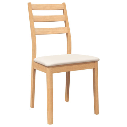 Cadeiras de jantar com almofadões 2 pcs madeira maciça natural