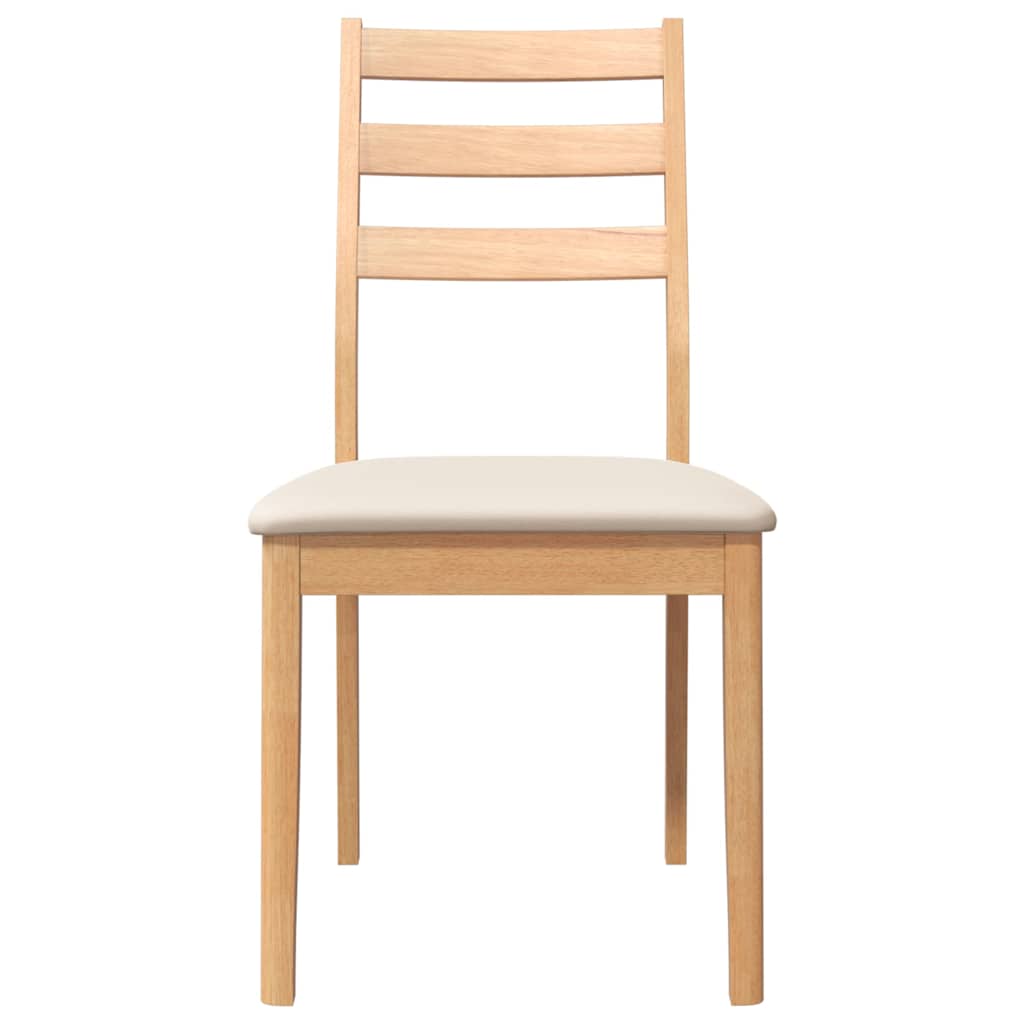 Cadeiras de jantar com almofadões 2 pcs madeira maciça natural