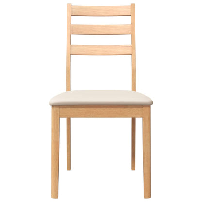 Cadeiras de jantar com almofadões 2 pcs madeira maciça natural