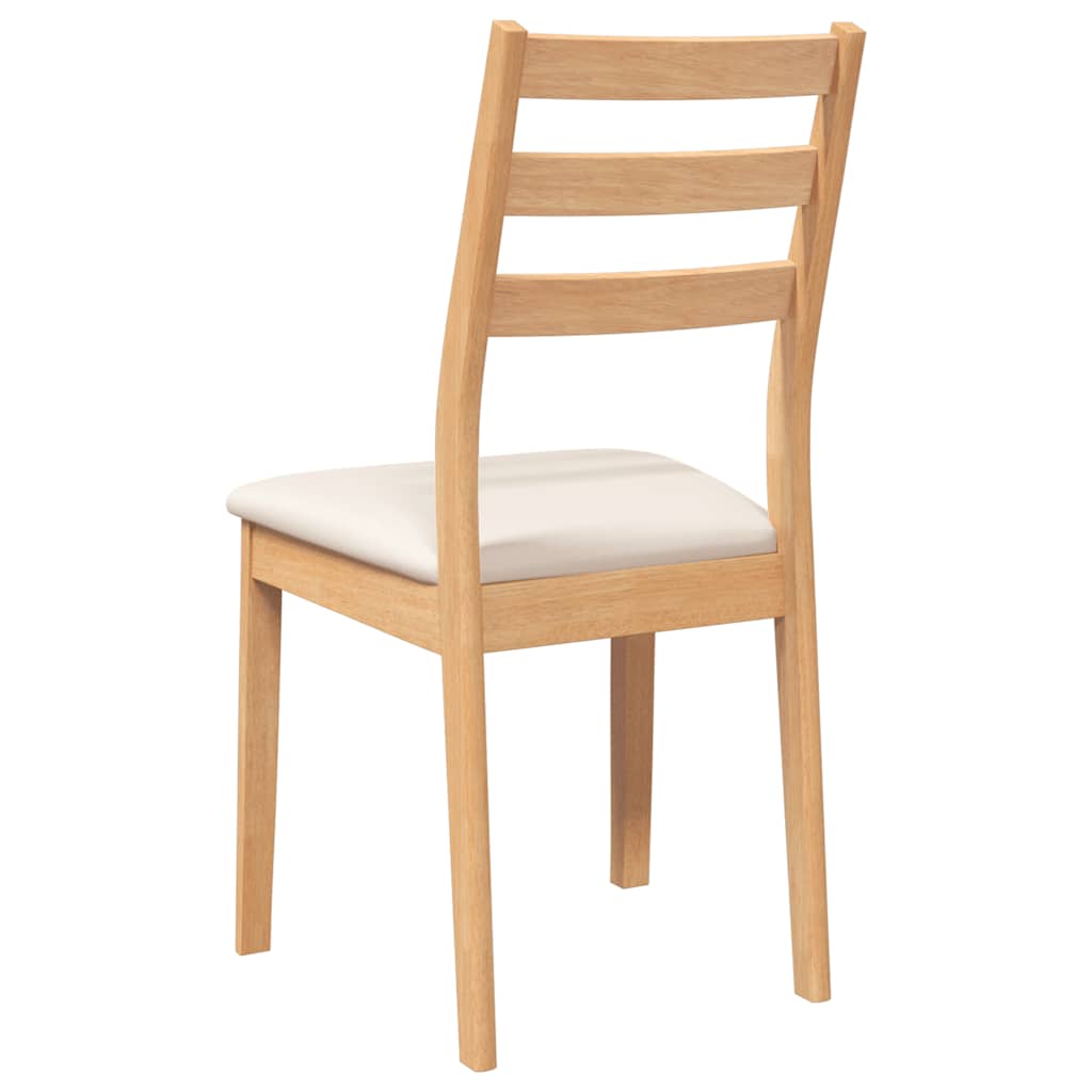 Cadeiras de jantar com almofadões 2 pcs madeira maciça natural