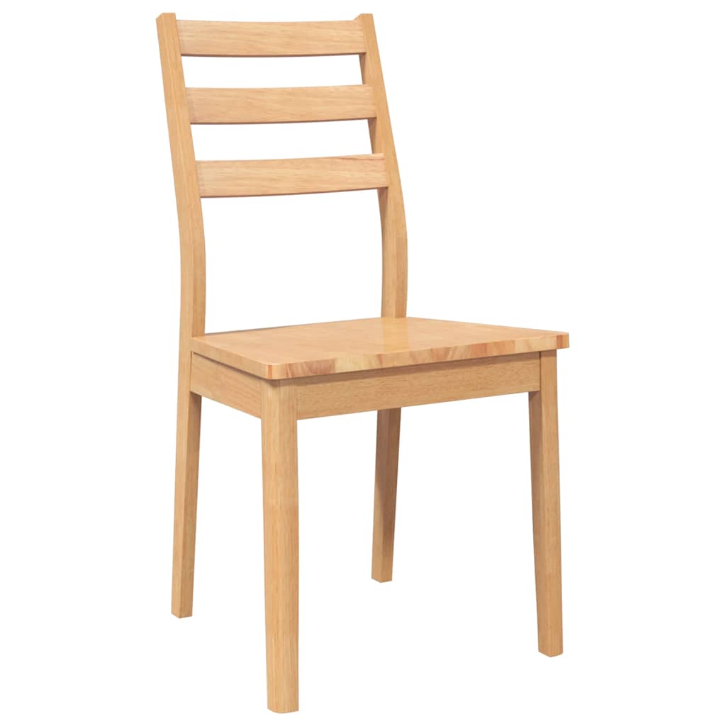 Cadeiras de jantar 2 pcs madeira seringueira maciça natural