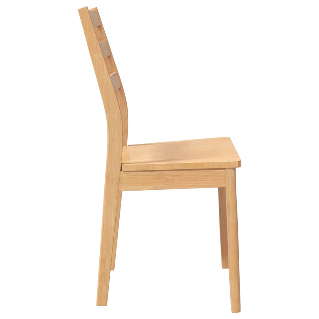 Cadeiras de jantar 2 pcs madeira seringueira maciça natural